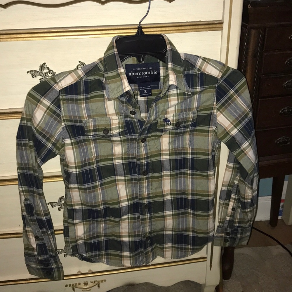 Abercrombie boys plaid cotton flannel button down